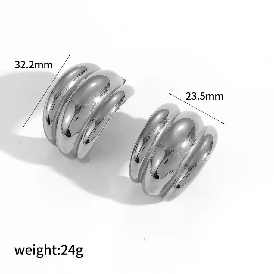 1 Paar Simple Series Einfache geometrische Ohrstecker aus Edelstahl mit 18 Karat Vergoldung für Damen