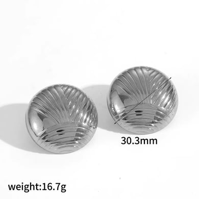 1 pair simple series casual geometric stainless steel  gold plated women stud earrings h5 