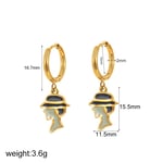 Green / 1 Pair Simple Series Daily Lady Shape Stainless Steel  Gold Color Women's Dangle Earrings Picture5