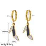 Gold color / 1 Pair Simple Series Daily High-heel Shoe Stainless Steel  Gold Color Women's Dangle Earrings Picture6