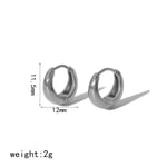 Silver color / 1 Pair Simple Series Casual Round Stainless Steel  Gold Color Women's Hoop Earrings Picture4