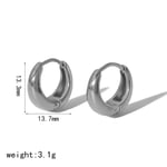 Silver color / 1 Pair Simple Series Casual Round Stainless Steel  Gold Color Women's Hoop Earrings Picture5