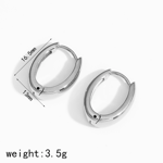 Silver color / 1 Pair Simple Series Casual Geometric Stainless Steel  Gold Color Women's Hoop Earrings Picture9