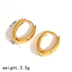 Gold color / 1 Pair Simple Series Casual Geometric Stainless Steel  Gold Color Women's Hoop Earrings Picture8