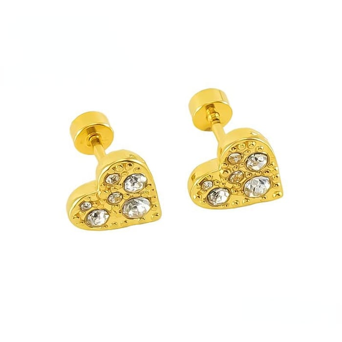 1 Pair Stylish Series Daily All-match Stainless Steel Gold Color Women's Stud Earrings Picture2