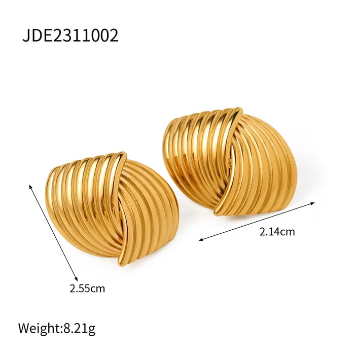 1 Pair Fashion Simple Style Commute Geometric Stainless Steel  Gold Color Women's Stud Earrings 