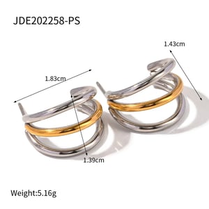 1 Pair Simple Style Glossy Geometric Stainless Steel  Gold Color Women's Hoop Earrings h5 