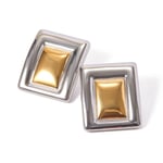 Gold & Silver / 1 Pair Simple Style  Geometric Stainless Steel  Gold Color Women's Stud Earrings Picture3