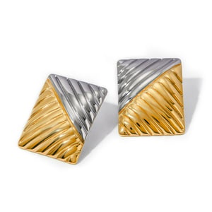 1 Pair Simple Style Twist Geometric Stainless Steel  Gold Color Women's Stud Earrings h5 