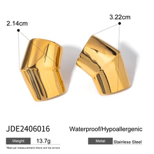 1 Pair Simple Style Geometric Titanium Steel  Gold Color Women's Stud Earrings h5 