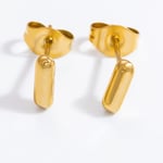 Gold color / 1 Pair Simple Series All-Match Letter I Stainless Steel Gold Color Women's Stud Earrings Picture8