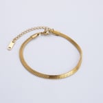 Gold color / 1 Piece Classic Series Daily Solid Color Stainless Steel Gold Color DIY Women's Chain Bracelets Picture2