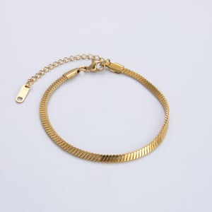 1 Piece Classic Series Daily Solid Color Stainless Steel Gold Color DIY Women's Chain Bracelets h5 