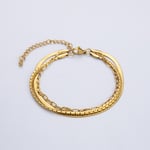 Gold color / 1 Piece Classic Series Daily Solid Color Stainless Steel Gold Color DIY Women's Chain Bracelets Picture3