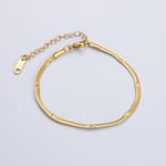 Gold color / 1 Piece Classic Series Daily Solid Color Stainless Steel Gold Color DIY Women's Chain Bracelets Picture5