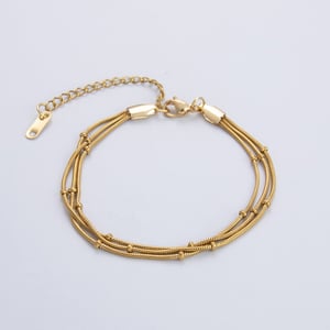 1 Piece Classic Series Daily Solid Color Stainless Steel Gold Color DIY Women's Chain Bracelets h5 