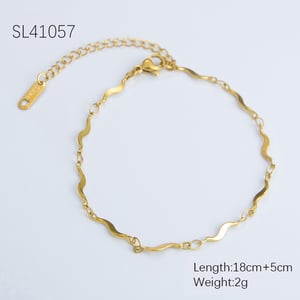 1 Piece Simple Series Daily Solid Color Stainless Steel Gold Color DIY Women's Chain Bracelets h5 