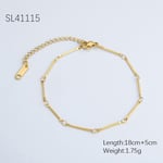 Gold color / 1 Piece Simple Series Daily Solid Color Stainless Steel Gold Color DIY Women's Chain Bracelets Picture3