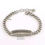 Silver color / 1 Piece Stylish Silver Color Modern All-match Stainless Steel Silver Color Men's Bracelet 