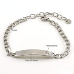 Silver color / 1 Piece Stylish Silver Color Modern All-match Stainless Steel Silver Color Men's Bracelet Picture2