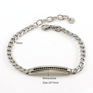 1 Piece Stylish Silver Color Modern All-match Stainless Steel Silver Color Men's Bracelet h5 