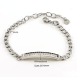 Silver color / 1 Piece Stylish Silver Color Modern All-match Stainless Steel Silver Color Men's Bracelet Picture4