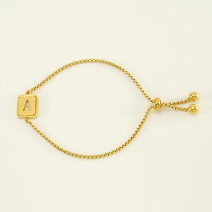 1 Piece Minimalist Series Daily Letter A Stainless Steel Gold Color Women's Chain Bracelets h5 