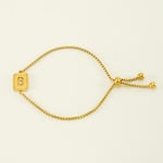 Gold color / 1 Piece Minimalist Series Daily Letter B Stainless Steel Gold Color Women's Chain Bracelets Picture2