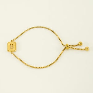 1 Piece Minimalist Series Daily Letter B Stainless Steel Gold Color Women's Chain Bracelets h5 