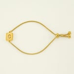 Gold color / 1 Piece Minimalist Series Daily Letter C Stainless Steel Gold Color Women's Chain Bracelets Picture3