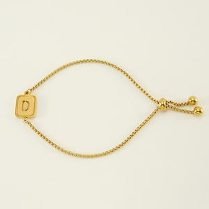 1 pezzo minimalista serie giornaliera lettera D in acciaio inossidabile color oro braccialetti a catena da donna h5 