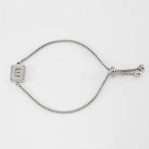 1 Piece Minimalist Series Daily Letter E Stainless Steel Silver Color Women's Chain Bracelets h5 