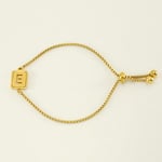 Gold color / 1 Piece Minimalist Series Daily Letter E Stainless Steel Gold Color Women's Chain Bracelets Picture5