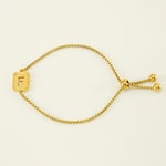 Gold color / 1 Piece Minimalist Series Daily Letter F Stainless Steel Gold Color Women's Chain Bracelets Picture6