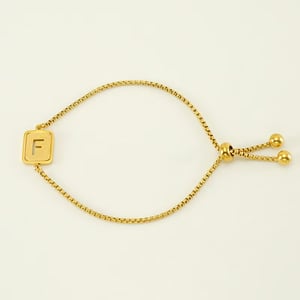 1 Piece Minimalist Series Daily Letter F Stainless Steel Gold Color Women's Chain Bracelets h5 