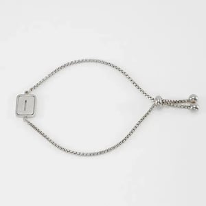 1 pezzo serie minimalista lettera giornaliera I braccialetti a catena da donna in acciaio inossidabile color argento h5 