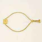 Gold color / 1 Piece Minimalist Series Daily Letter I Stainless Steel Gold Color Women's Chain Bracelets Picture9