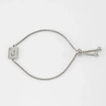 Silver color / 1 Piece Minimalist Series Daily Letter J Stainless Steel Silver Color Women's Chain Bracelets Picture36