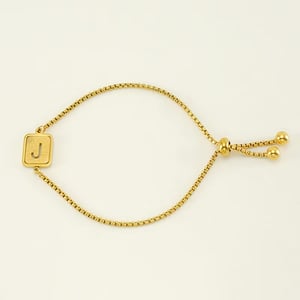 1 pezzo minimalista serie giornaliera lettera J in acciaio inossidabile color oro braccialetti a catena da donna h5 