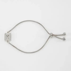 1 pezzo minimalista serie giornaliera lettera K in acciaio inossidabile colore argento braccialetti a catena da donna h5 