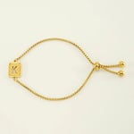 Gold color / 1 Piece Minimalist Series Daily Letter K Stainless Steel Gold Color Women's Chain Bracelets Picture11