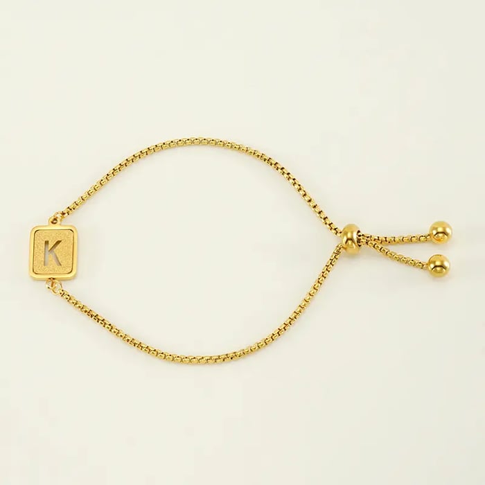 1 Stuk Minimalistische Serie Dagelijkse Letter K Roestvrij Staal Goudkleurige Dames Ketting Armbanden 