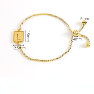 1 pezzo minimalista serie giornaliera lettera L in acciaio inossidabile color oro braccialetti a catena da donna h5 