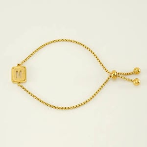 1 pezzo minimalista serie giornaliera lettera M in acciaio inossidabile color oro braccialetti a catena da donna h5 