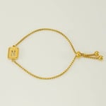 Gold color / 1 Piece Minimalist Series Daily Letter N Stainless Steel Gold Color Women's Chain Bracelets Picture14