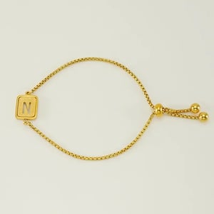 1 Piece Minimalist Series Daily Letter N Stainless Steel Gold Color Women's Chain Bracelets h5 