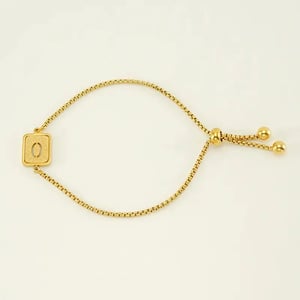 1 pezzo minimalista serie giornaliera lettera O in acciaio inossidabile color oro braccialetti a catena da donna h5 