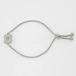 Silver color / 1 Piece Minimalist Series Daily Letter P Stainless Steel Silver Color Women's Chain Bracelets Picture42