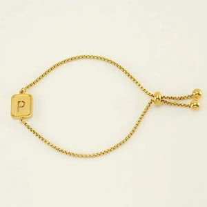 1 Stuk Minimalistische Serie Dagelijkse Letter P Roestvrij Staal Goudkleurige Dames Ketting Armbanden h5 