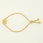 Gold color / 1 Piece Minimalist Series Daily Letter S Stainless Steel Gold Color Women's Chain Bracelets Picture19